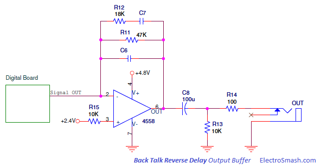 Back Talk Reverse Delay Output Buffer