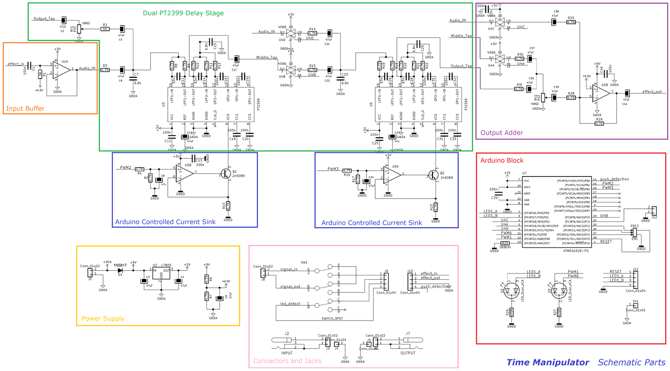 Arduino Time Manipulator schematic parts 